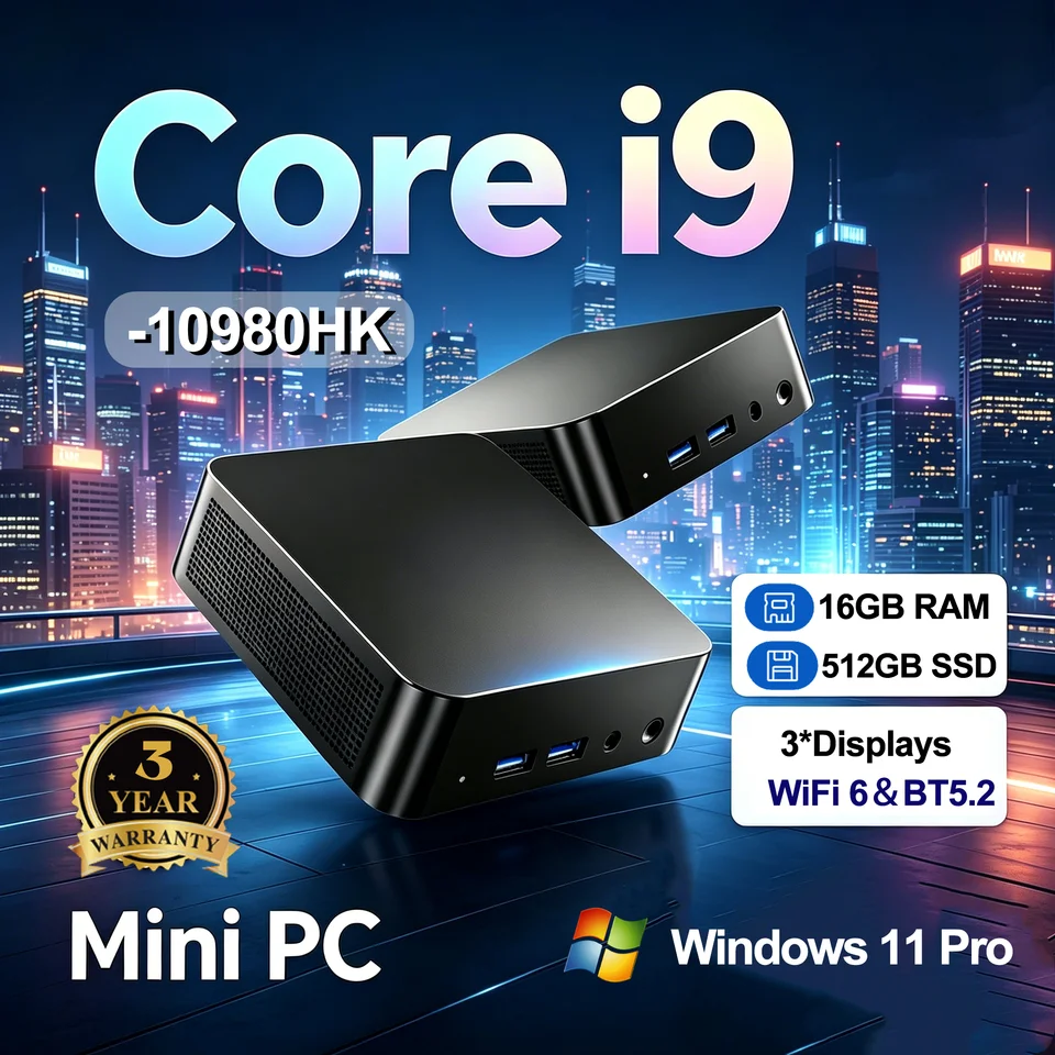 2026년형 최신 윈도우 11 미니 PC 인텔 코어 i9 10980HK 미니 PC 16GB/32GB DDR4 2048GB SSD WIFI 6 BT5.2 게이밍 미니 PC 썸네일 7