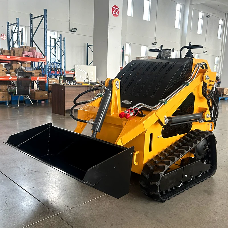 Cheap Customized EPA Engine Mini Skid Steer Crawler Loader Lawn Mower Infront Skid Steer Loader with attachments