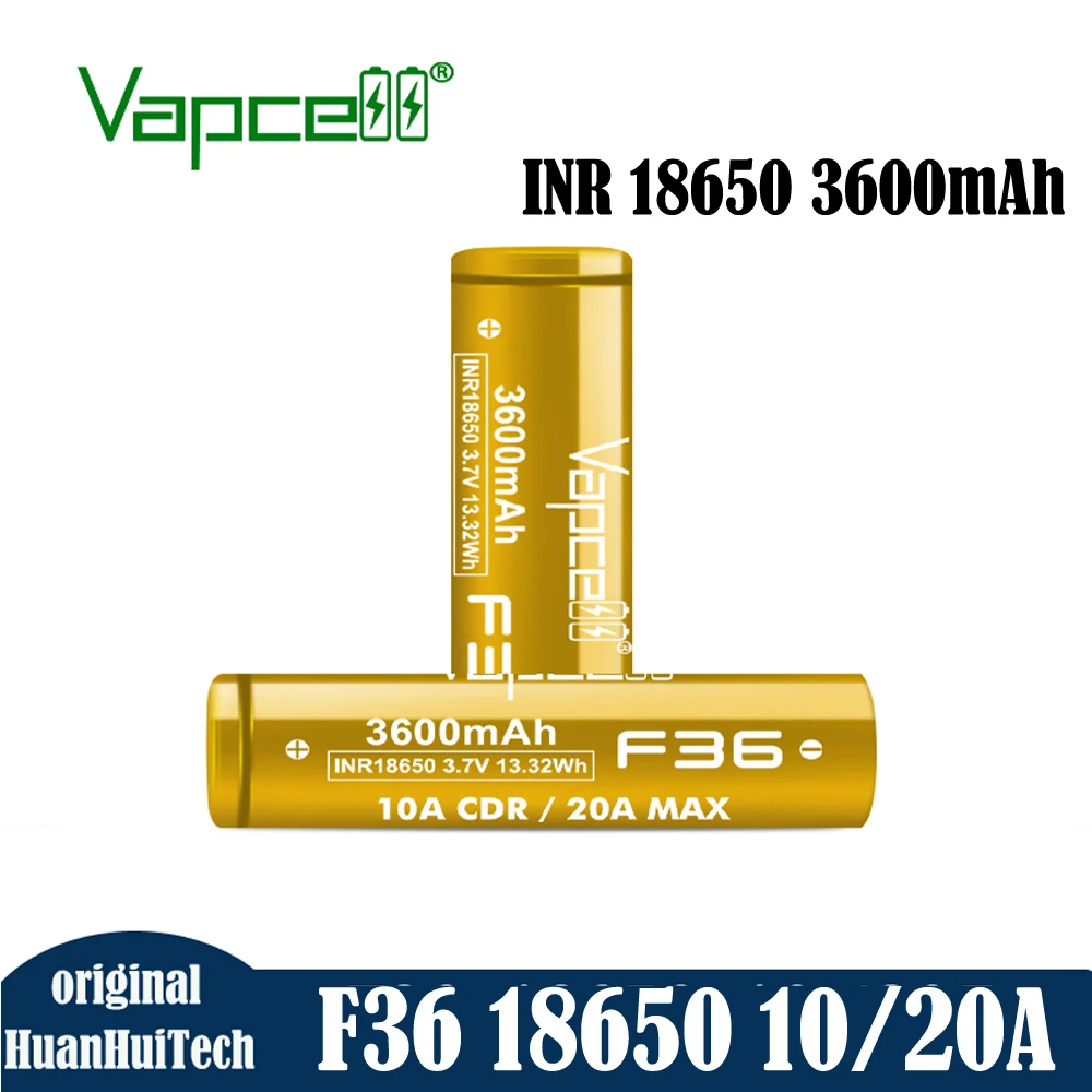1-8pcs Original Vapcell F36 INR 18650 3600mAh 10/20A Battery High Power Rechargeable Lithium Ion Cell Power beat Sanyo GA