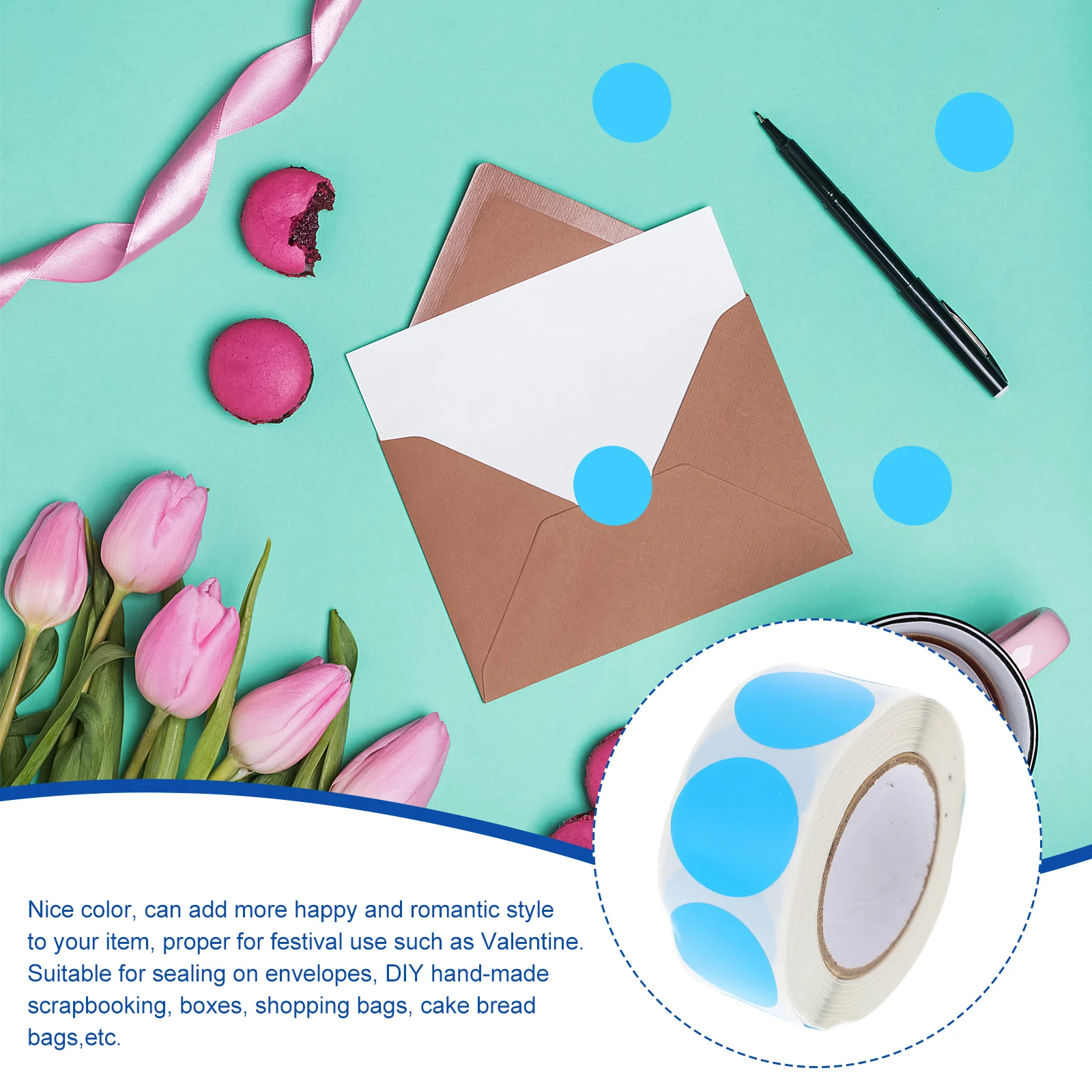 

1 Roll Bright Circle Label Stickers Removable Dots Labels For Office Home School Coding Marking Organization Tagging Decorations