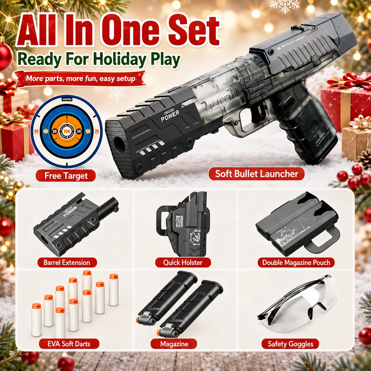 Pistol Mainan Gan Lp-55 32cm,  - Foam Dart Gun ulasan dan harga