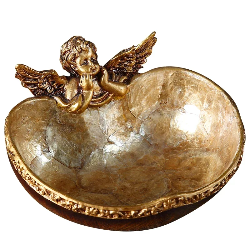 Creative Door Porch Key Storage Box European Style Retro Decor Angel Desktop Jewelry Tray Control Holder Decorative Storage Box