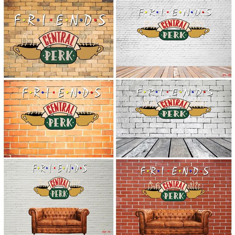 

SHENGYONGBAO Friends Theme Photography Backdrops Pub 80s 90s Birthday Party Photoshoot Brick Wall Studio Background Props BW-05