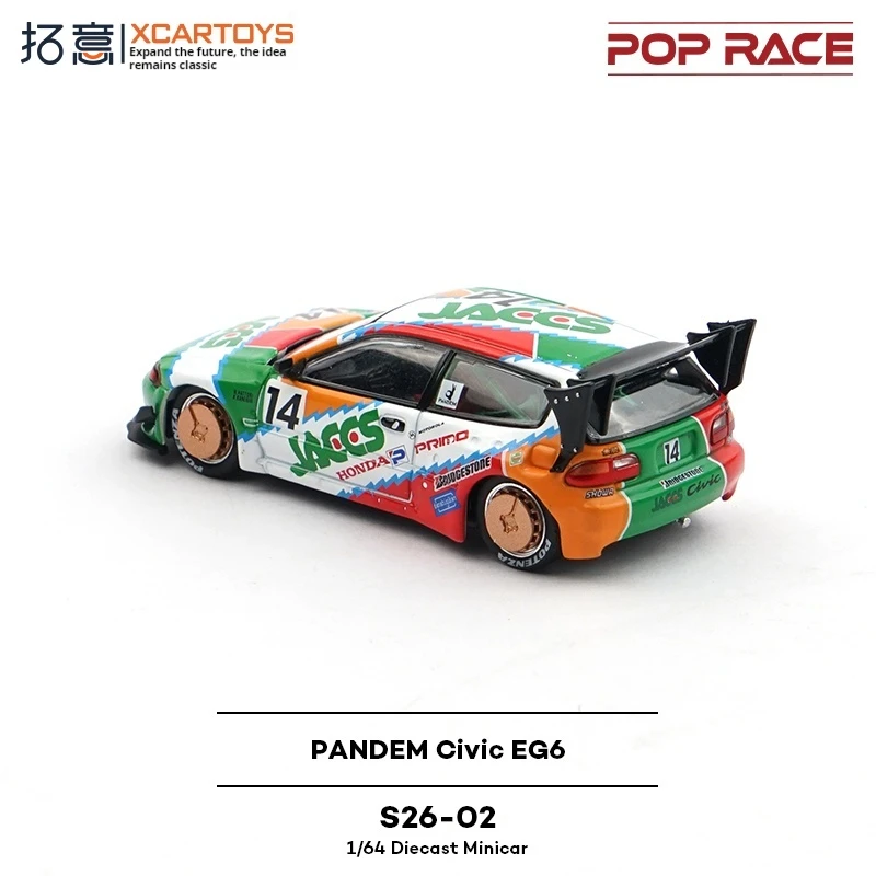 

XCARTOYS POPOPACE 1/64 Scale Alloy Car Model Toy PANDEM EG6-JACCS Diecast Collectible Vehicle Non-Radio Controlled