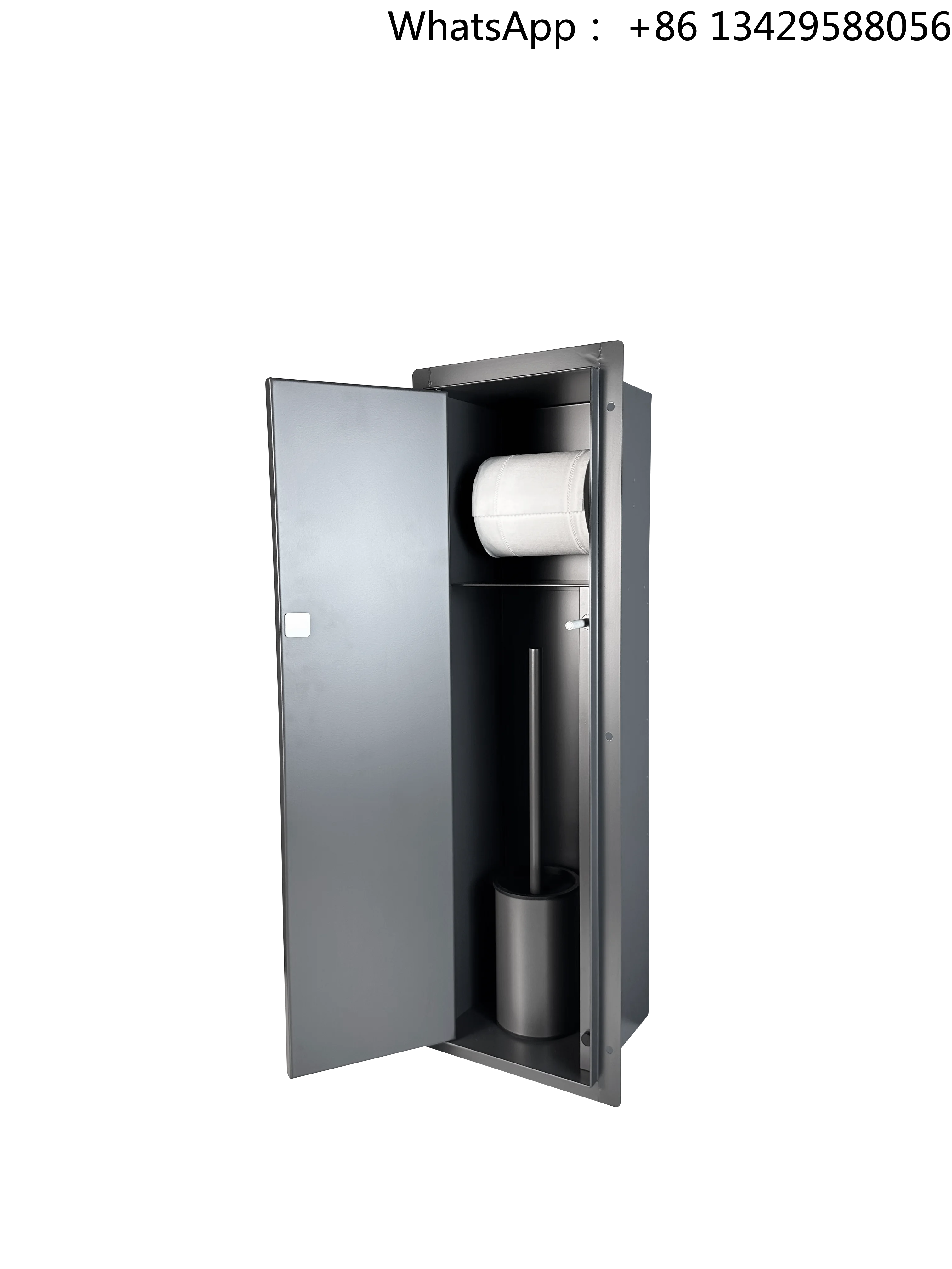 Concealed Paper Towel Holder Toilet Brush Integrated Rimless Wall Niche Tissue Dispenser Toilet Cleaner Recessed Niche for Hotel