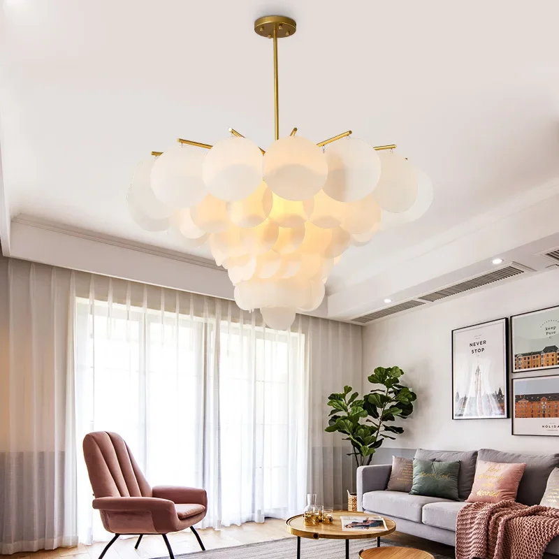 Romantic post-modern pendant lamps model room round acrylic sheet living room dining roomFlower shape pendant lights MJ1117