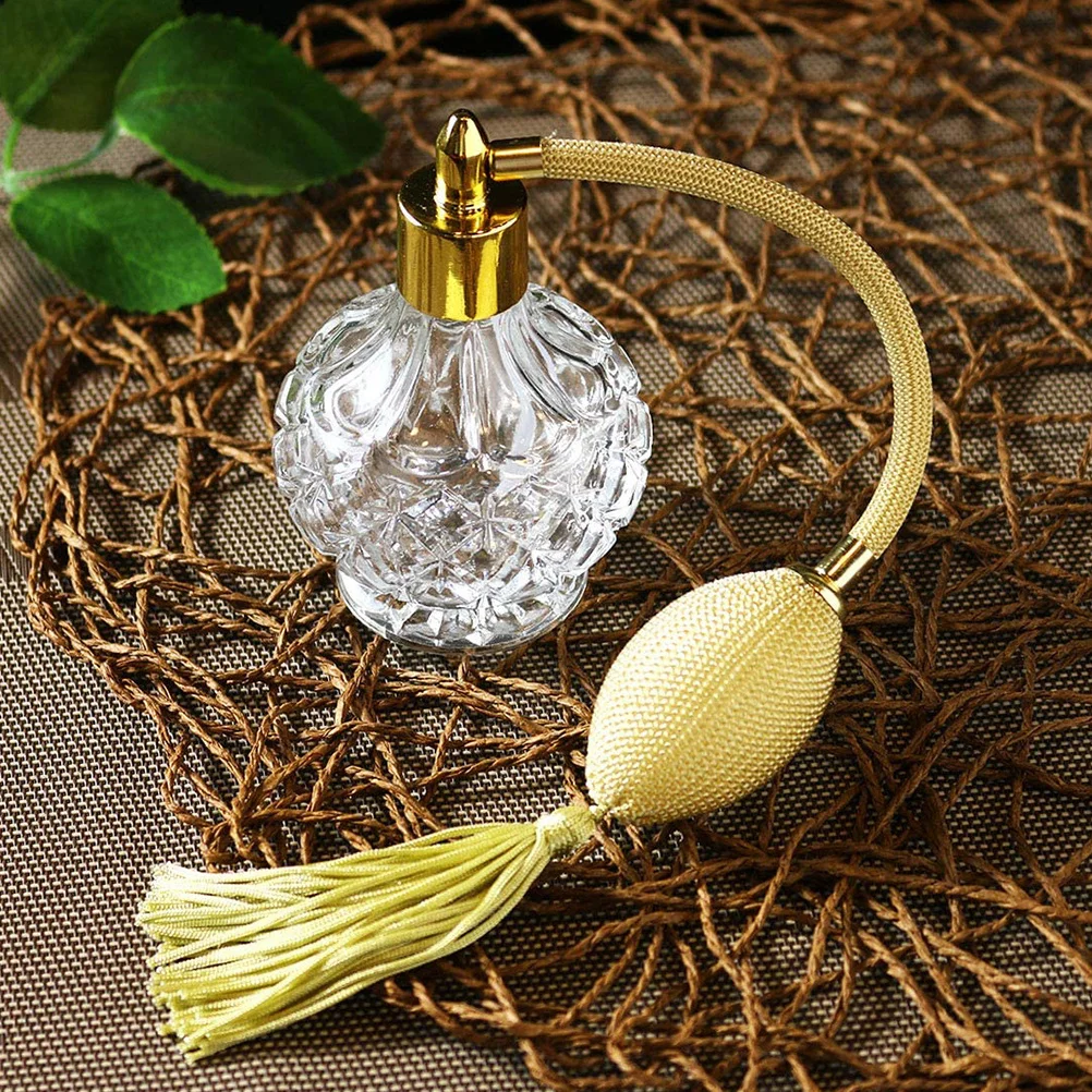 1Pcs 80Ml Perfume Bottle Vintage Glass Spray Refillable Atomizer for Room Decor Fashion Chic Crystal Mist Container Leakproof