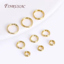 100Pcs/lot Wholesale 18K Gold Plated Open Jump Ring, Brass Double Loops Split Rings Connectors For DIY Key Chain Jewelry Making