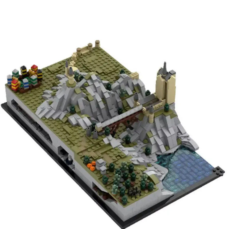 Spot MOC Architecture Castle Ground Expansion DIY Assembly Puzzle Toy Model Ornament