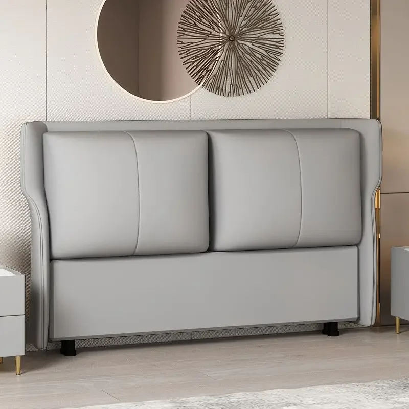 Modern Upholstered Headboard Nordic Solid Wood Floor Standing Tech Fabric Backrest for Bedroom Direct from Factory
