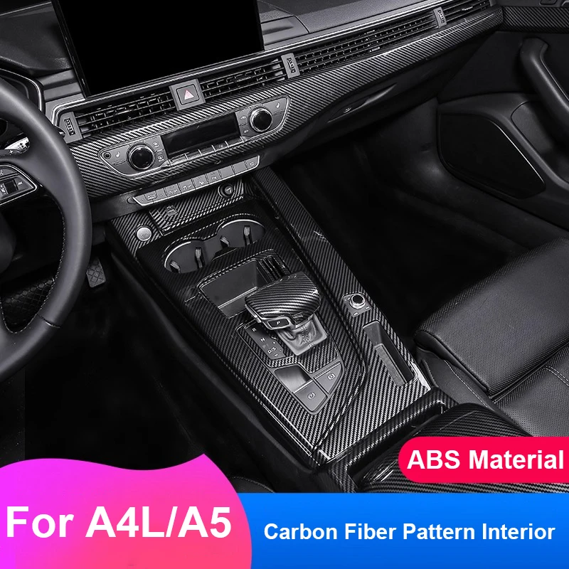 For Audi A4L B9 Sedan A4 Allroad Avant S4 A5 S5 2017 2018 2019 2020 2021 2022 2023 2024 ABS Carbon Fiber Overlays Interior Trim
