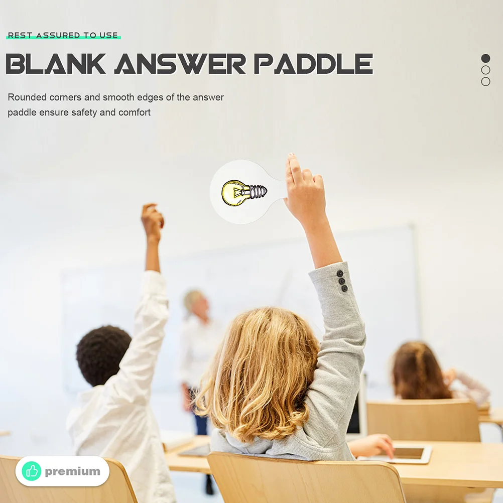 

2Pcs Reusable Students Answer Paddle Wooden Dry Erase Handheld Whiteboard School Supplies Dry Erase Paddle Handheld White Board