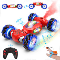 2.4G Remote Control Twist Car Watch Gesture RC Spray Stunt Car Double-sided Flip Drift RC Car Electric Kids Toys Birthday Gift