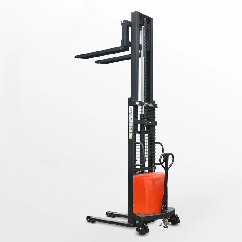 

Semi-electric hydraulic stacker forklift semi-automatic handling forklift battery lifting stacking and unloading forklift