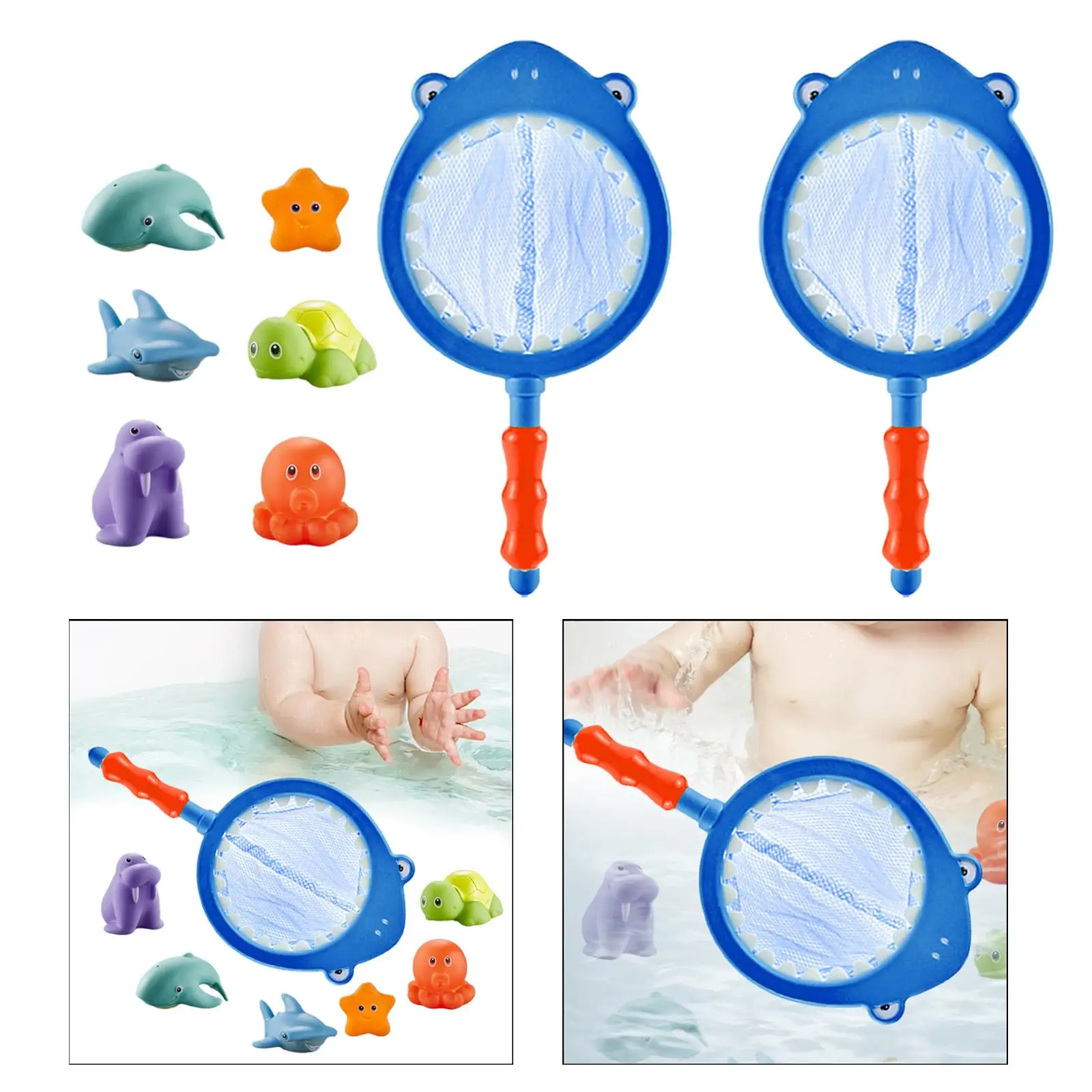 Bathtub Toys Learning Game Teaching Aids Multiuse Fish Net Game for Pool