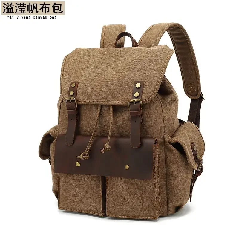 

Canvas Retro 2024 notebook backpack Large Capacity 20-35L Anti-Theft Bag Wear-Resistant Back for School Teenagers