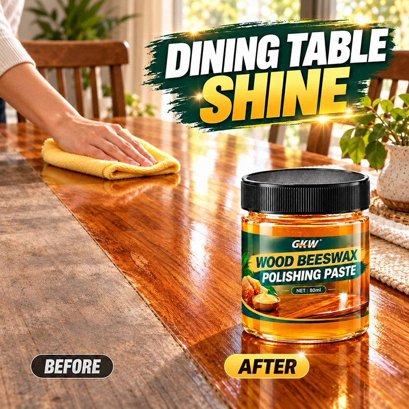Orange Beeswax Wood Polish Wax - Restores Shine, Prevents Cracking & Fading, Revives Dull - Furniture, Cabinets, Doors & Floors