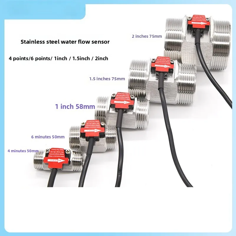 

1/2 "3/4" 1 ''1-1/4'' 1-1/2'' 2-дюймовый датчик Холла из нержавеющей стали Датчик расхода воды Расходомер Управление датчиком жидкости Переключатель