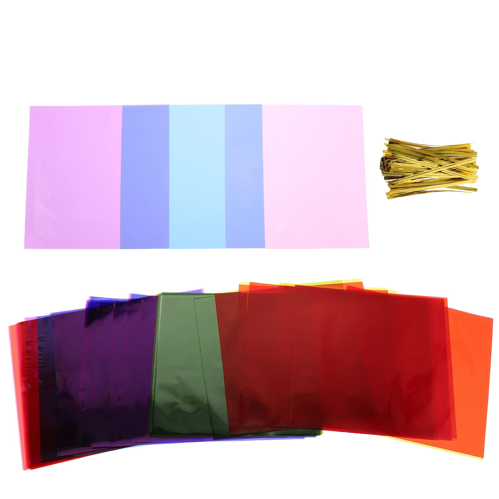 

80 Pcs Colored Glass Film Candy Wrapper Wrapping Paper Opp Chocolate Packaging Cellophane