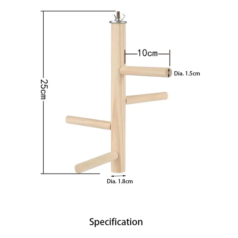 Kayu alami tiang berdiri burung bayan peliharaan garpu mentah pohon rak berdiri Pohon tupai burung Hamster Cabang bertengger mengunyah tongkat Mainan Gigit