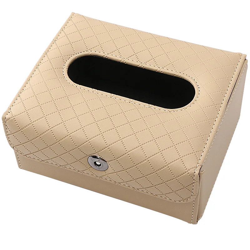 

Multifunctional Leather Car Napkin Organizer Holder Car Tissue Box Organizer for Women or Men