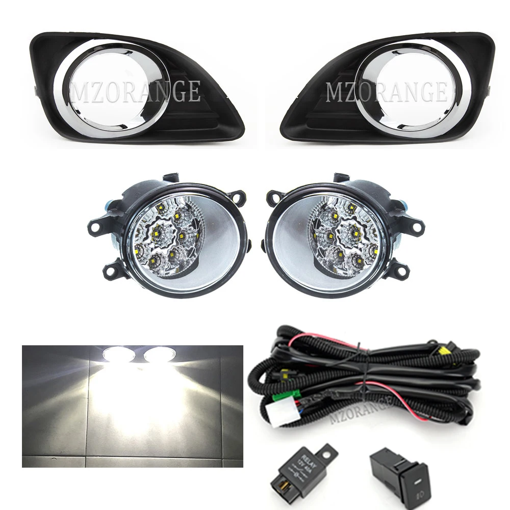 Fog Lights for Toyota Camry XV40 LE 2010 2011 LED Headlight Chrome Fog Lamp Cover Grill Bezel Switch trim Car Accessories