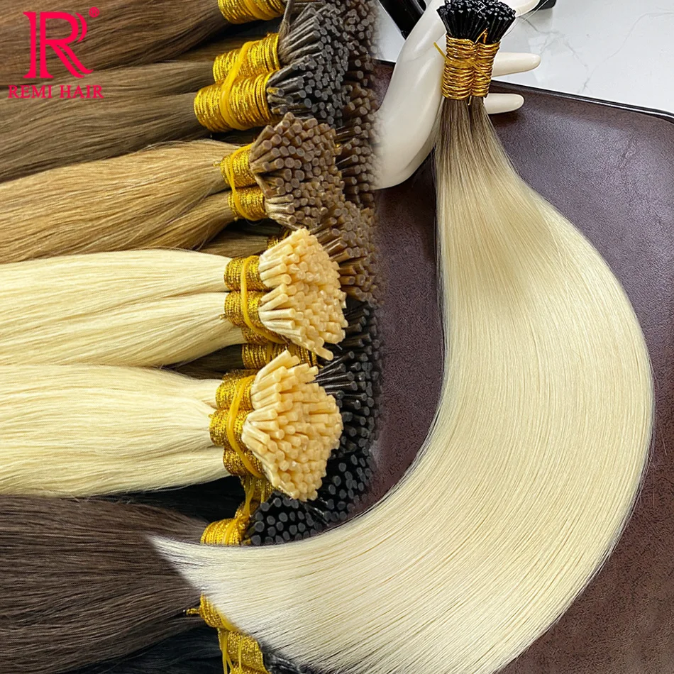 100% Real Straight I Tip Hair Extensions Capsules in Human Hair Fusion Natural Vietnamese Keratin…