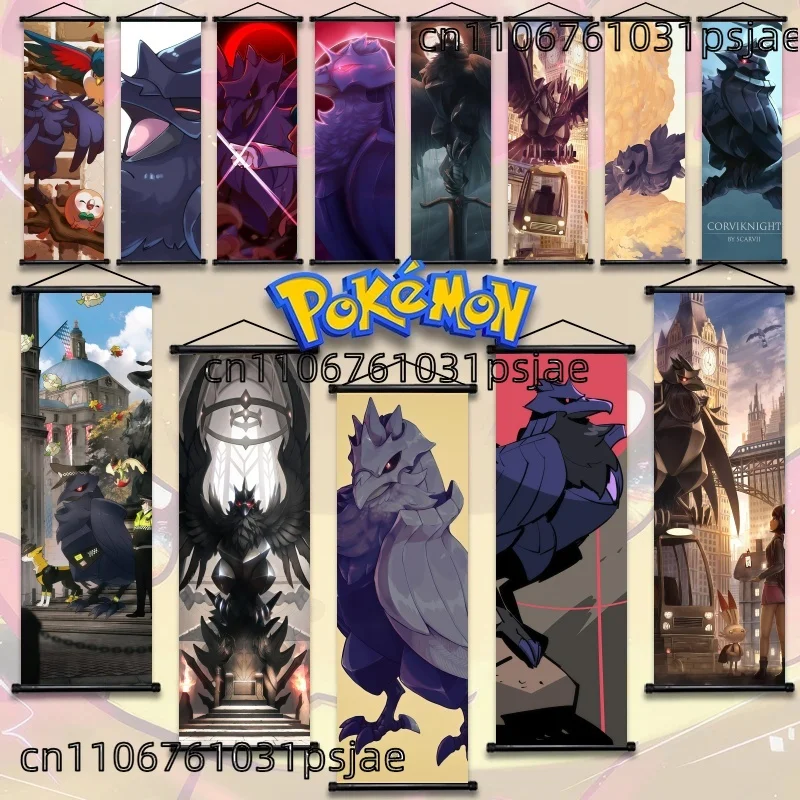 

Majestic Corviknight Pokémon Scroll Wall Hanging Set - Elevate Your Space with The Grandeur of This Flying Steel - Type Pokémon