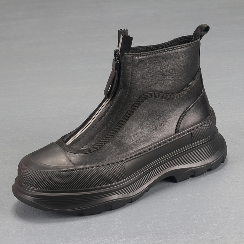 

British new work clothes Vintage Leather breathable board shoes fashionable men's fashion thick bottom casual shoes