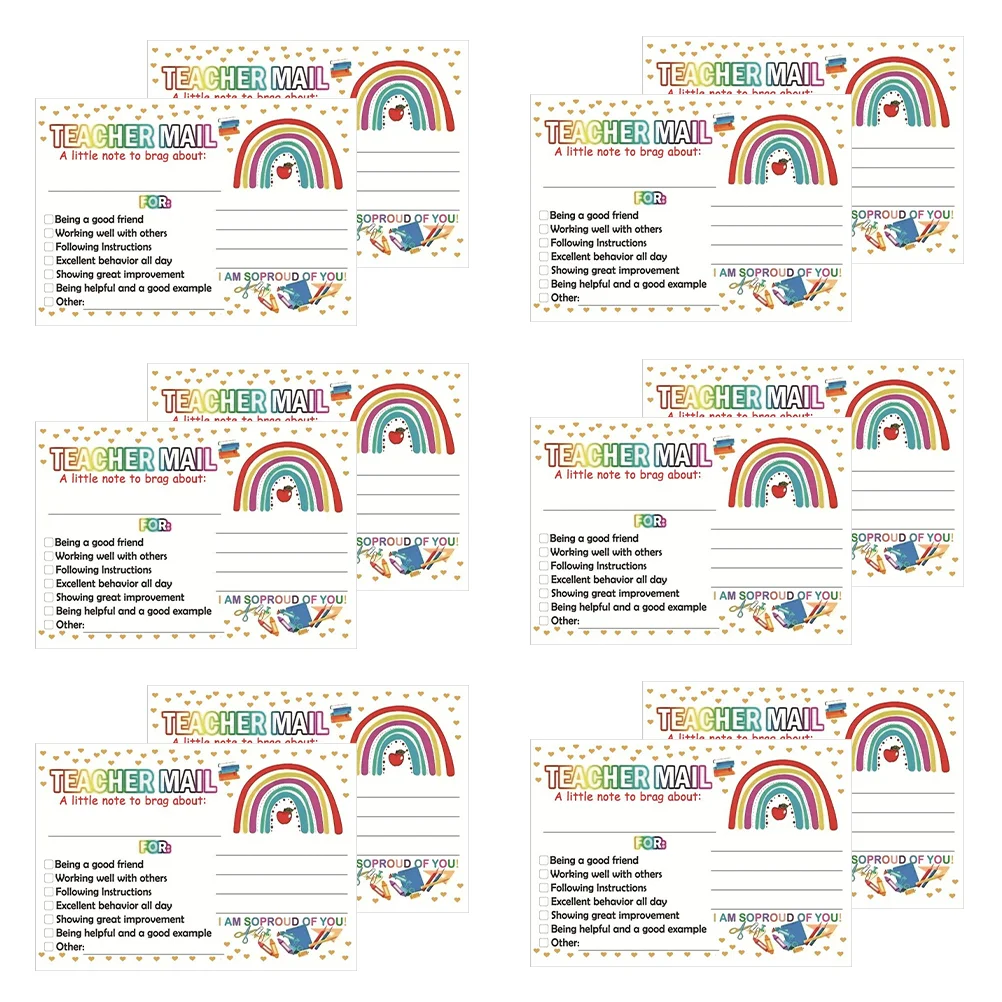 Kids Motivational Cards Best Teacher Incentive Postcard Rewards Teaching Encouragement Coated Paper