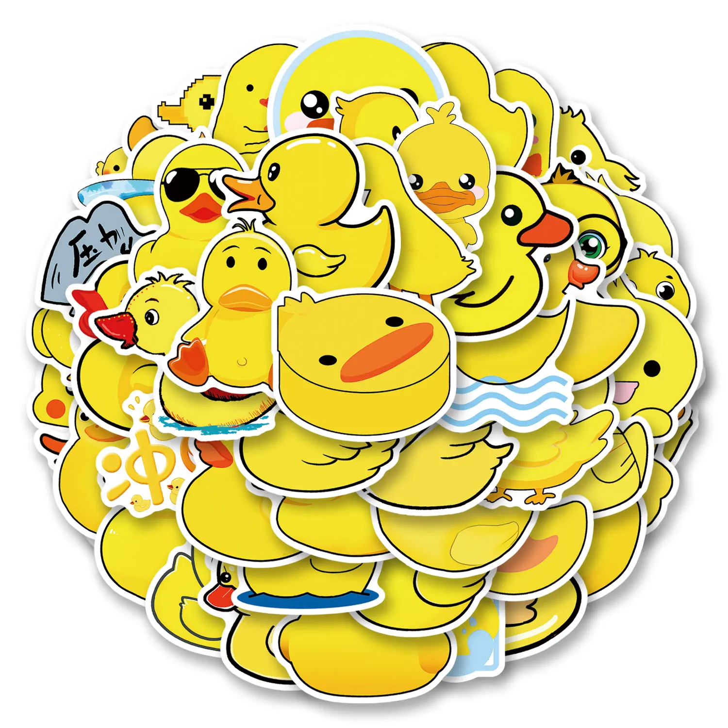 

50pcs Yellow Duck Animals Stickers, Aesthetics Stickers Water Bottle,Skateboard,Decals Party Supply Bicycle Stickers