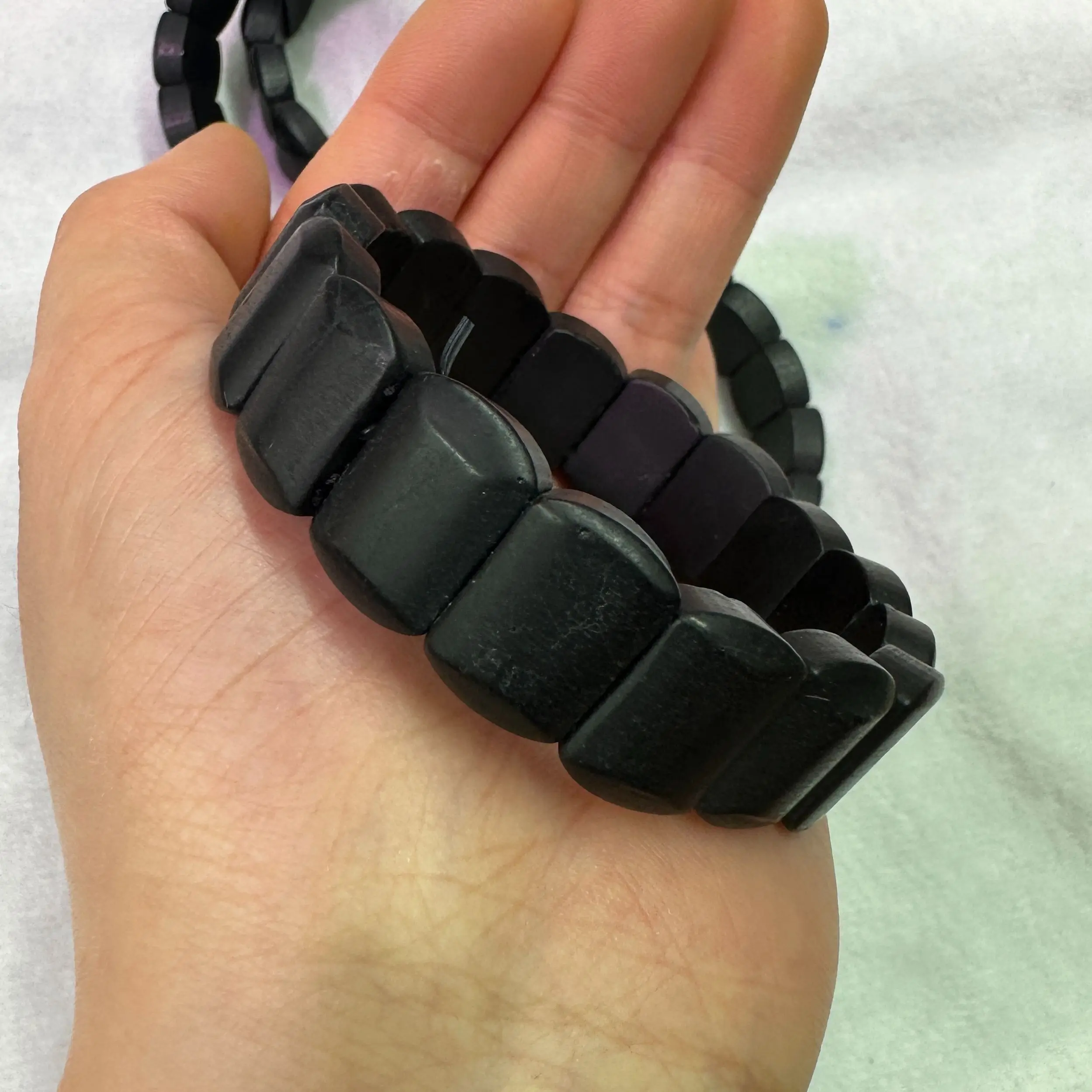 AAA Matte Black Tourmaline Stone Beads Bracelet Natural Energy Stone Bangle Gemstone Bracelet For Woman For Gift Wholesale ! 5