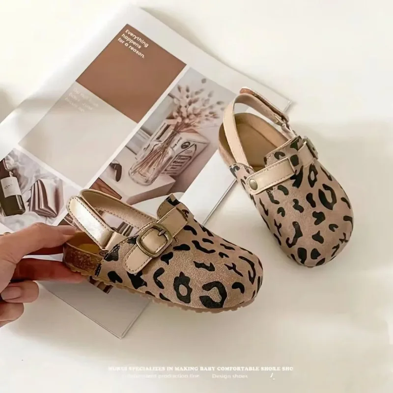 

Baby Leopard Print Baotou Casual Shoes Baby Retro Soft-soled Non-slip Toddler Flat Comfortable Shoes Slip-on Baby Shoes