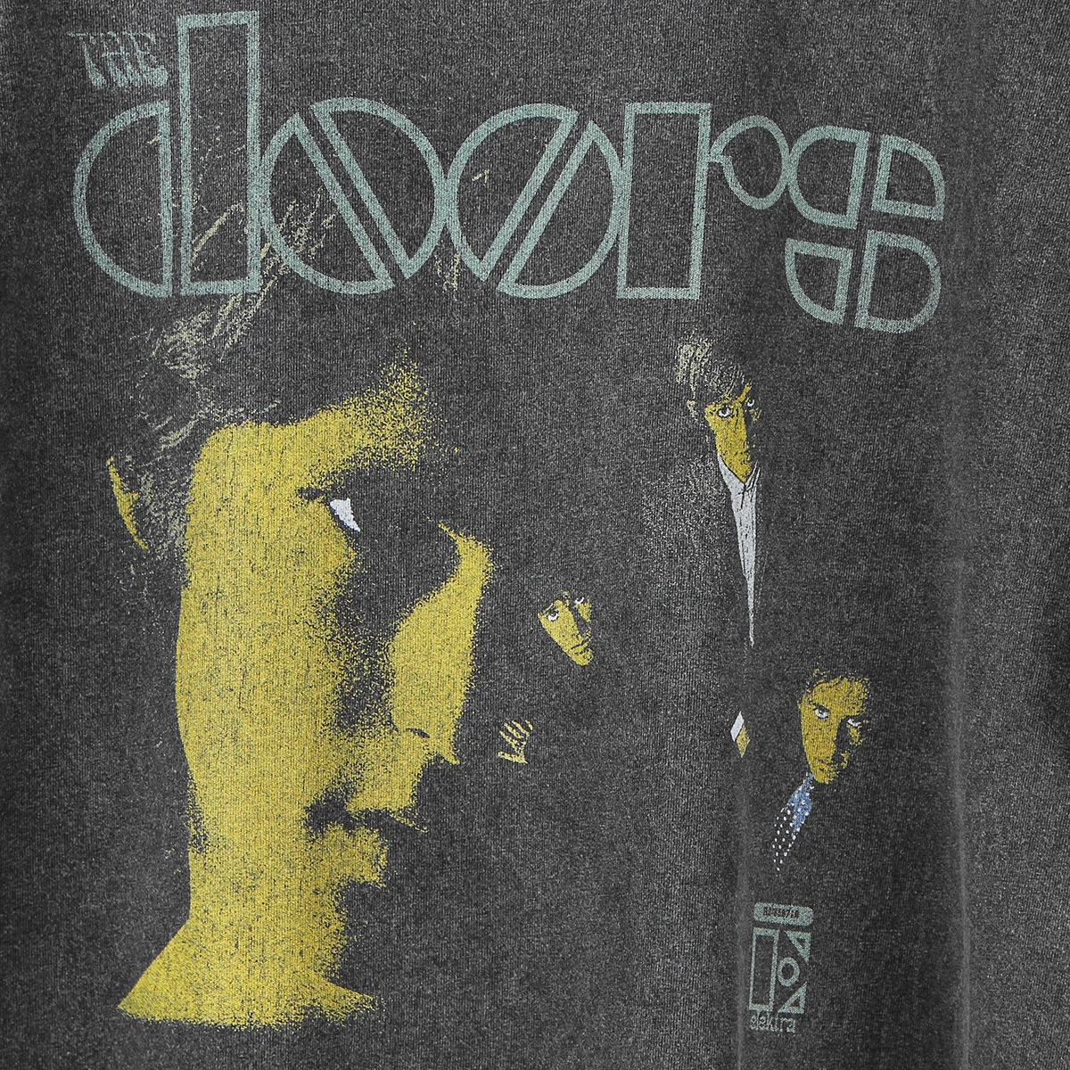 The Doors T-Shirt Psychedelic Rock Band Jim Morrison Washed Black Gray Men Retro Summer Cotton Tee Shirt