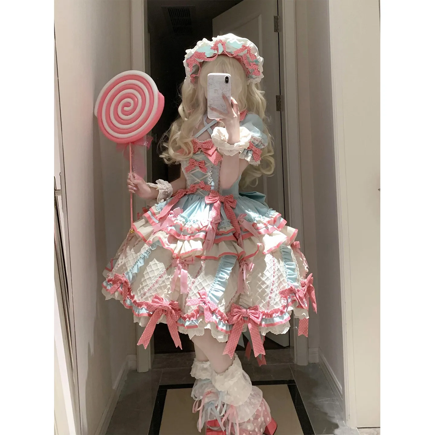 Mint Ice Cream Girl Sweet Lolita Dress Trailing Bow Cute