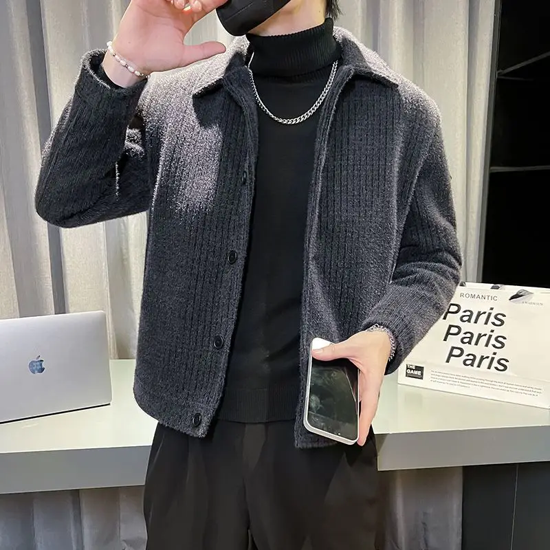 

Новое мужское шерстяное пальто, укороченная осенне-зимняя кашемировая куртка, высококачественное повседневное пальто, утепленное теплое пальто