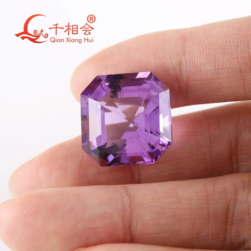 

17,7-37,63 карата натуральный аметист драгоценный камень Asscher восьмиугольной формы свободный камень для изготовления ювелирных изделий с сертификацией GRC