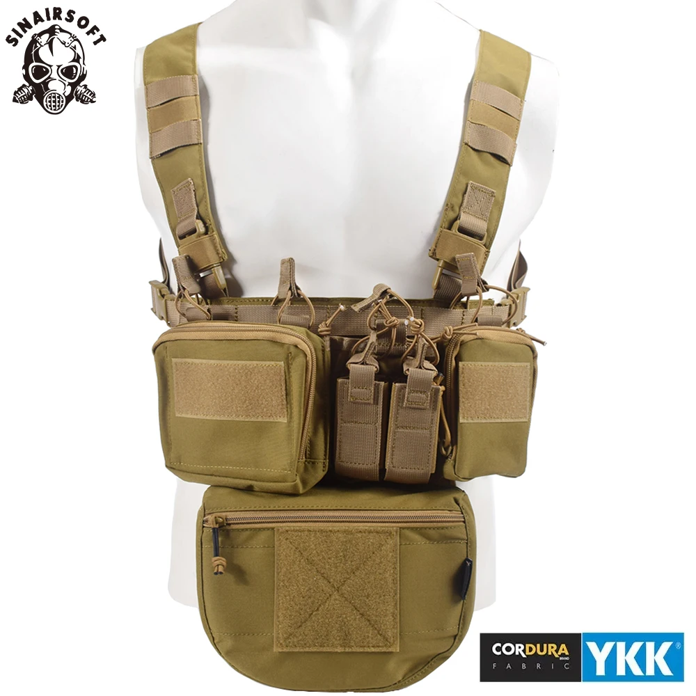 SINAIRSOFT CS Match Wargame TCM Chest Rig Airsoft Tactical Vest Pack Magazine Pouch Holster Molle System Waist 500D Nylon