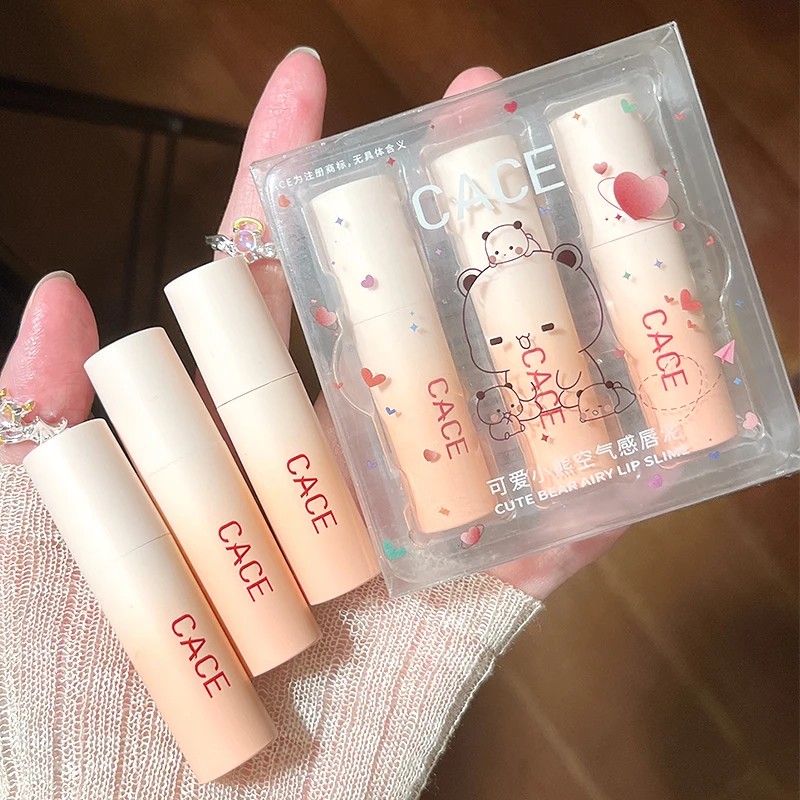 Lápiz labial mate resistente al agua de larga duración, maquillaje de 3 colores, lápiz labial Sexy de terciopelo rojo desnudo, Cosméticos de labios Sexy para mujer