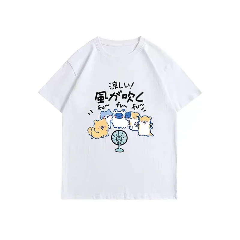 Women Fashion Tees Y2k Female Cute Cat Pet T-shirt Harajuku Pullover Shirt Girls Kawaii Tops Streetwear Couple Clothing