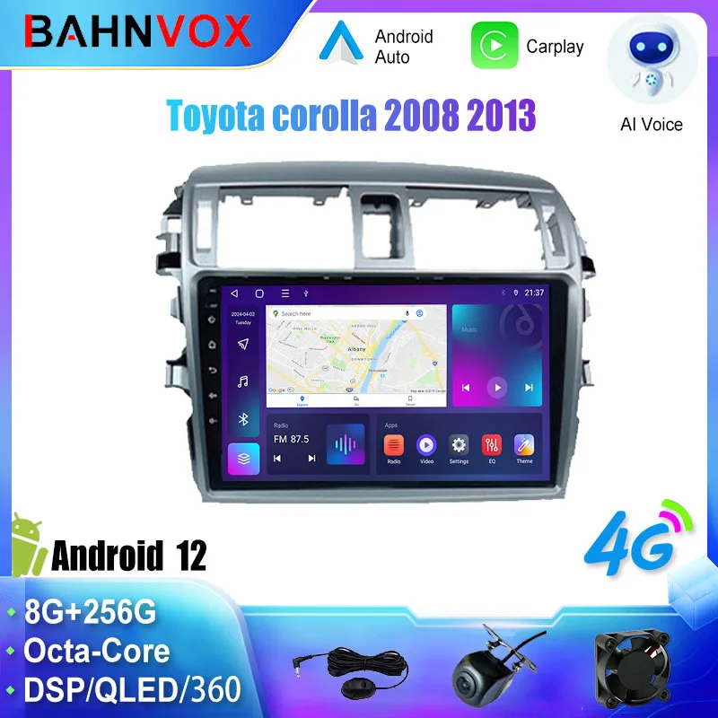 

Android Car Radio GPS Navigation Multimedia Video Player for Toyota corolla 2008 2013 Stereo Tape Recorder Screen 4G