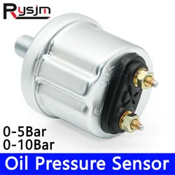 HD 1Pc Mechanical Oil Pressure Sensors NPT1/8 M10X1 Sensor Thread For 0-5 Bar 0-10 Bar 52mm Oil Pressure Gauge Sensors 9-32V