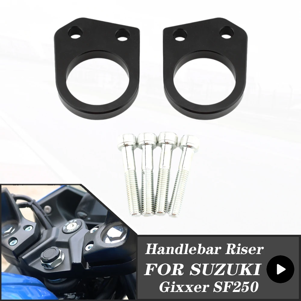 FOR SUZUKI Gixxer SF250 250SF 2020- Motorcycle Handlebar Riser Spacer Clamp HANDLE BAR Lifting 10mm Black Aluminum Gixxer SF 250