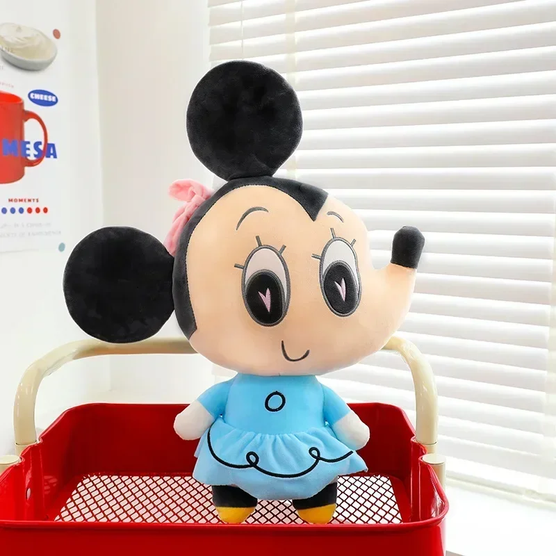Peluche douce Disney Mickey Mouse Minnie, poupée en peluche de dessin animé, coussin de canapé, jouet cadeau d'anniversaire et de noël pour enfants
