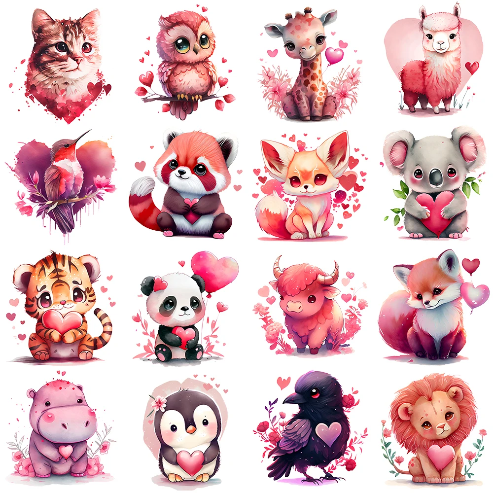 New Colorful Animal Owl Foxes Iron On Sticker Birds Heat Transfer T-Shirt Parches Ropa DIY Heat-Adhesive Clothing Baby Stickers