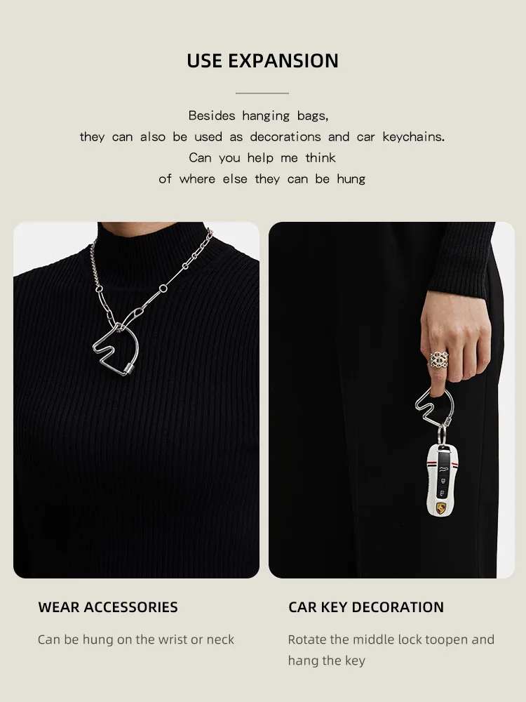 Suitable for bags, horse head bag pendant, Cheval key chain decorative buckle, car key chain, bag shoulder strap adjustment buck