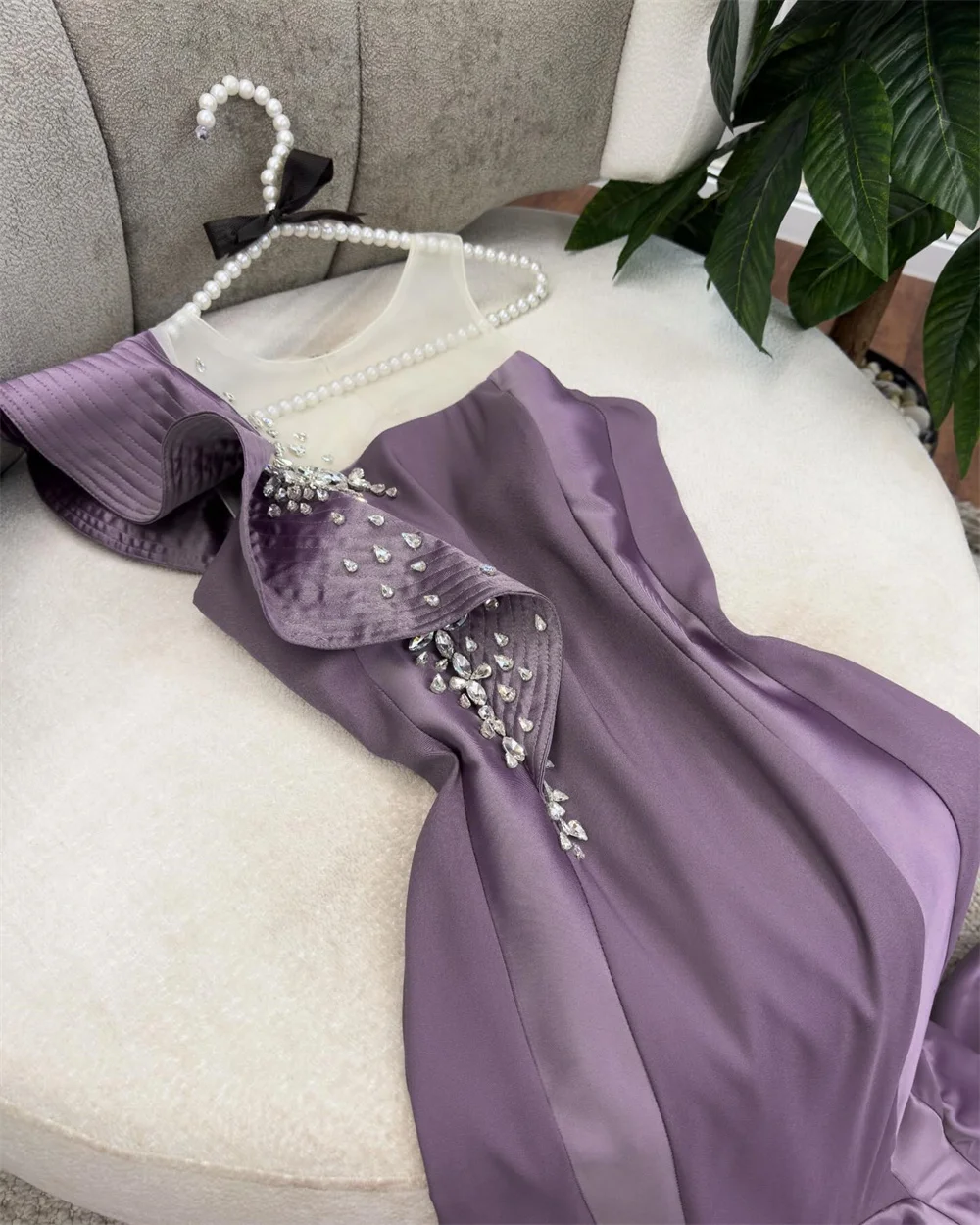 Customized Saudi Arabia Formal Gown Dearin Strapless Mermaid Floor Length Skirts Ribbon Bespoke Occasion Dresses Evening Prom Dr image 4