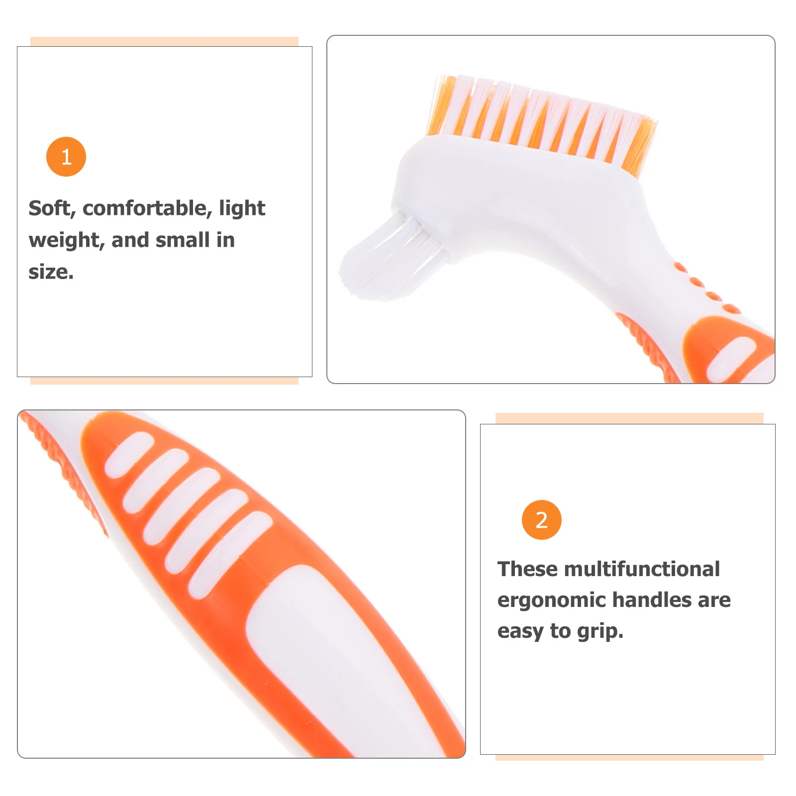 

2 set 2 Sets Denture Set Portable Double-Sided Cleaning Tool Mini Oral Care Travel Brush Case Household Small Brush For Adults