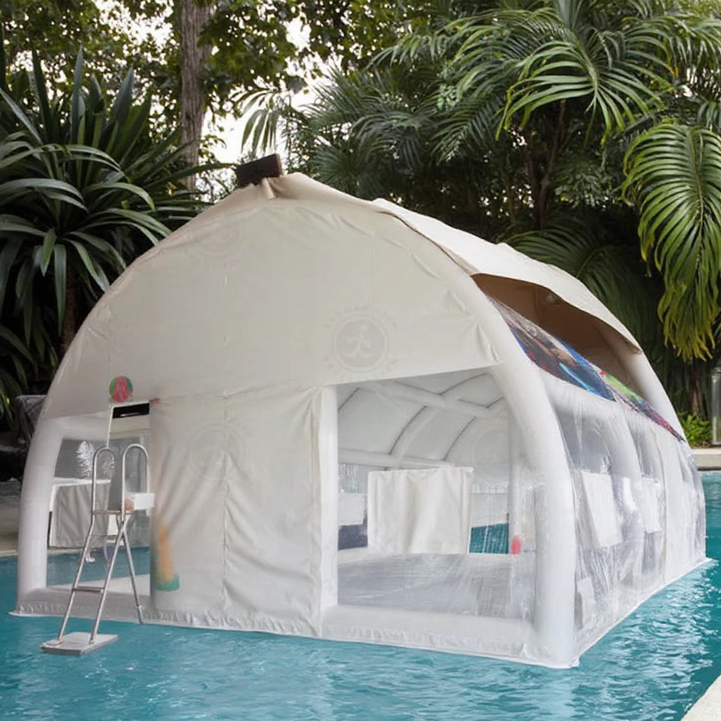 

Automatic Indoor/Outdoor Inflatable Swimming Pool Cover for Home & Residential Use Pool Warming Feature