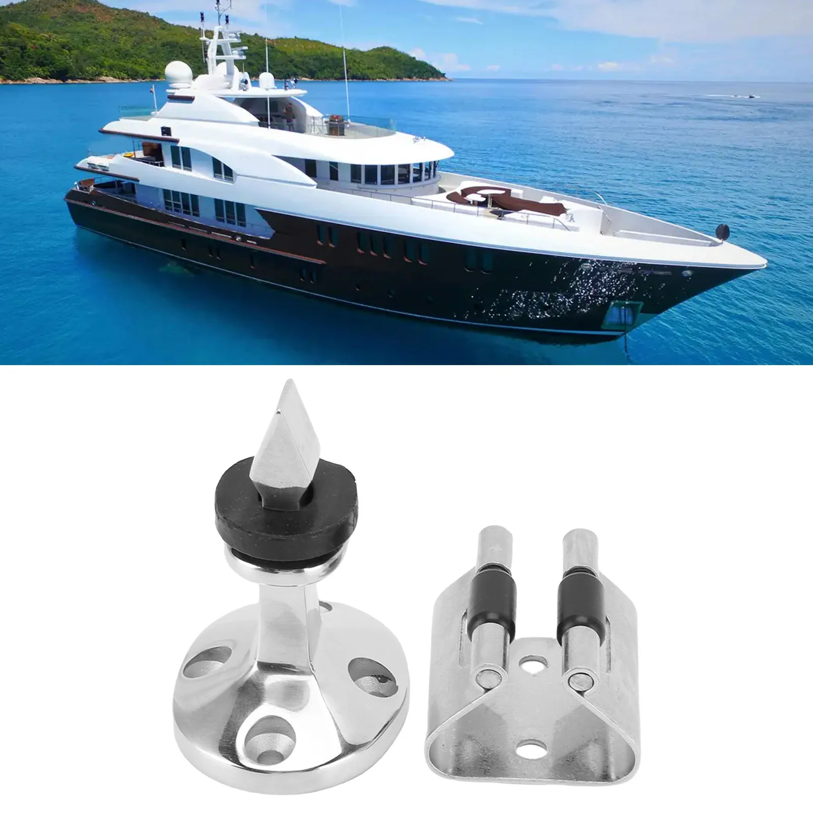 Boat Door Stopper Catch and Holder 316 Stainless Steel Polished Finish Secure Fixation for RV Boat Accessories